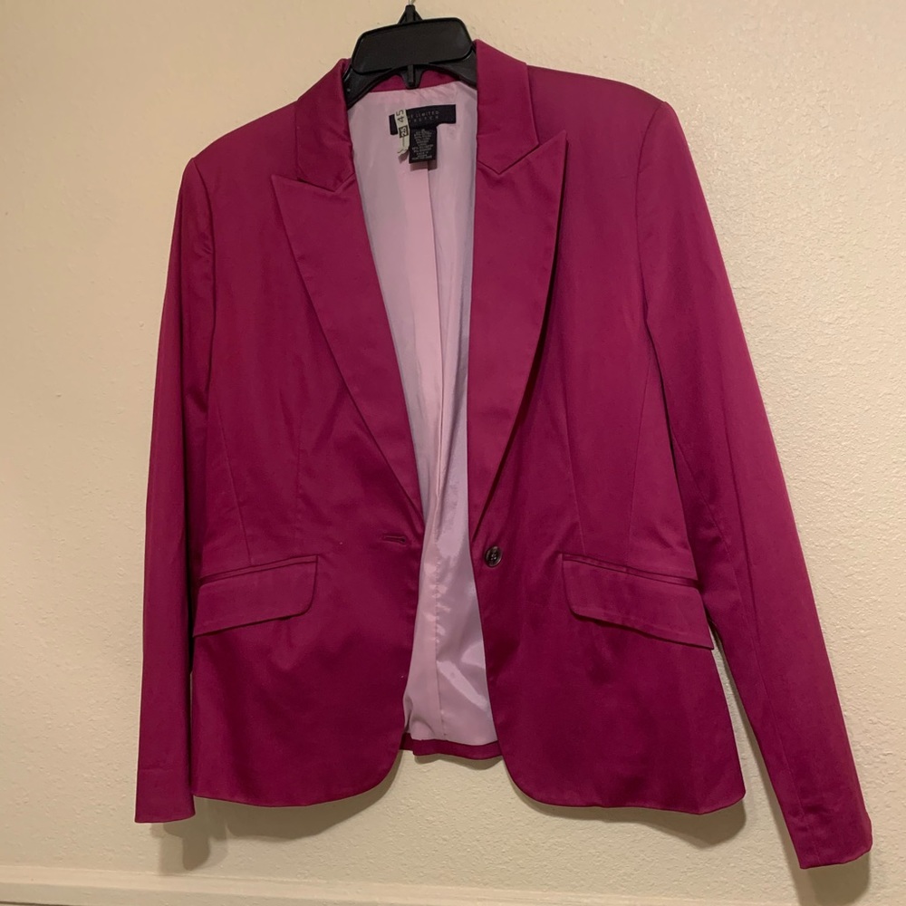 Magenta purple blazer single button